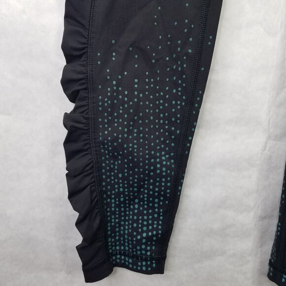 Lululemon Speed Tight IV Leggings Size 8 Lights Out Black Forage Teal Reflective - Picture 4 of 13